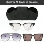 KINIVA Sunglasses Holder for Car Visor PU Leather Glasses Case with Clips for Car Visor Automotive Interior Visor Accessories Apply to All Car Models (Black) - Image 4