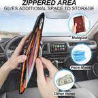 Keedolla Car Sun Visor Organizer with Zipper Pocket, Auto Interior Accessories Pocket Organizer Car Truck Visor Storage Pouch Holder for Cards, Pens, Sunglasses and Document - Gray - Image 4