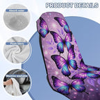 Butterfly Car Seat Cover Towel Universal Auto Interior Seat Towel | Purple Butterfly Auto Front Seat Cover Towel with Storage Bag Universal Car Interior Accessories for Gym Beach Yoga Towel - Image 6