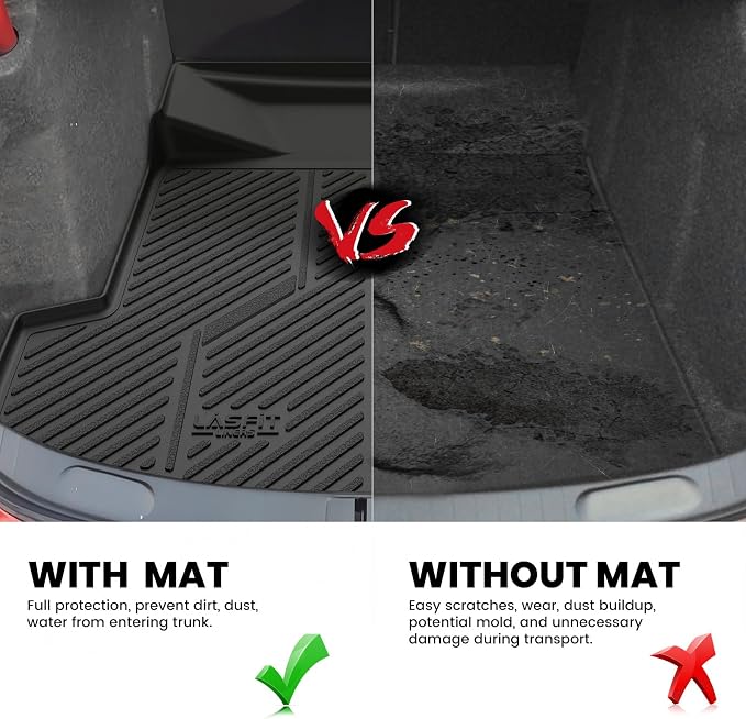 LASFIT Trunk Mat for Chevrolet Chevy Impala 2014-2020 Car Floor Mats | Not Fit Equipped with The Auto Stop/Start System, All Weather TPE, Custom Fit Black, Easy to Wash, Durable Trunk Mat - Image 4