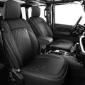 Coverado Seat Covers Fullset for Jeep Wrangler, Waterproof Car Seat Covers for Automotive Truck Seat Covers Custom Fit for 2018-2026 Jeep Wrangler JL 4-Door with Rear Cupholder Only，Black by COVERADOAUTO