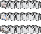 18 Pieces Clear Cosmetics Bag Bulk, TSA Approved Toiletry Bag for Travel, Clear Zippered Cosmetic Makeup Pouch, Waterproof Vinyl Plastic Organizer Case for Vacation Bathroom (Small) by YOQIVEXU