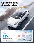 REEVAA Tesla Model 3 (2026-2020) Sunshade Roof Accessories, Gray | OEM Fit; Full Blackout & Heat-Blocking; Protect Interior & Reduce A/C Workload; Unobstructed Rearview Mirror Visibility - Image 3