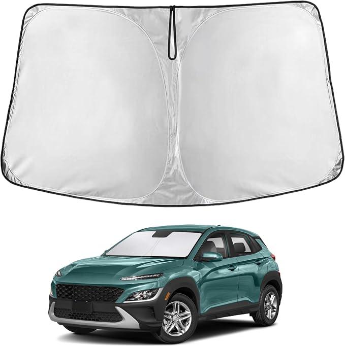 EcoNour Windshield Sunshade Compatible for Hyundai Kona 2018-2021 2022 2023 | Sun Visor for Front Windshield & Window Sun Shade Cover, UV Heat Blocker & Protector, Car Accessories by EcoNour