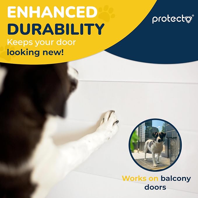 PROTECTO Door Protector from Dog Scratching, 34x8 - Door Scratch Guard | Heavy Duty Bottom Door Kick Plate for Cats & Dogs, Clear Scratch Shield - Window, Screen Door, Sliding Doors, Indoor Outdoor - Image 2