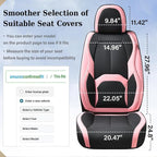 Coverado Seat Covers, Car Seat Covers Front Seats, Nappa Leather Seat Covers for Cars, Waterproof Car Seat Protector with Lumbar Support, Front Seat Covers Universal Fit for Most Cars (Black&Pink) - Image 7