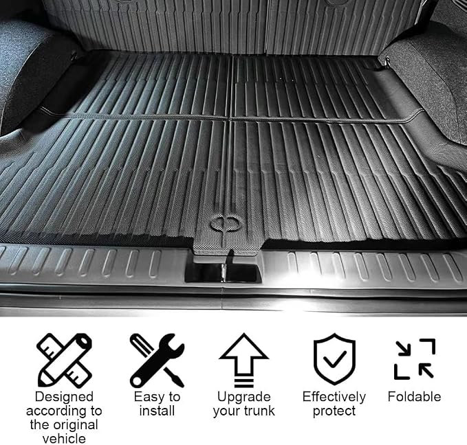 BestEvMod for Ioniq5 All Weather Trunk Mat, 3D Cargo Liner Rear Trunk Floor Mat XPE Material Compatible with Hyundai Ioniq 5 2022 2023 2024 Accessories NOT Fit 2025+ - Image 6