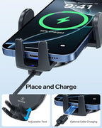 APPS2Car Sturdy CD Slot Phone Mount with Upgraded Wireless Charger | One Hand Operation, Hands-Free Car Phone Holder Compatible with iPhone 17 Pro Max Plus 16 15 14 13 12 11, Samsung S25 S24 S23 - Image 5