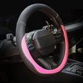 Microfiber Leather Steering Wheel Cover Large-Size for F150 F250 F350 Ram 4Runner Tacoma Tundra Range Rover Model S X with 15 1/2 inches-16 inches Outer Diameter Pink by Valleycomfy