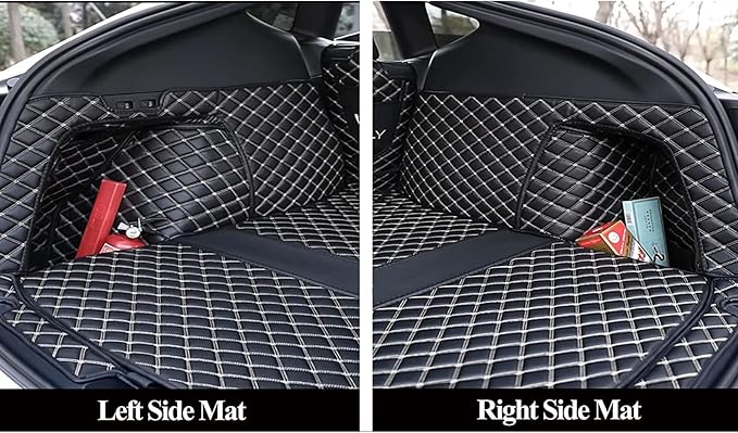 Worth-Mat Cargo Liner Compatible with 2022-2024 Infiniti QX60 2+3+2 Seater Trunk Mat + Backrest Mat +High Side Panel Custom Fit-Brown - Image 4