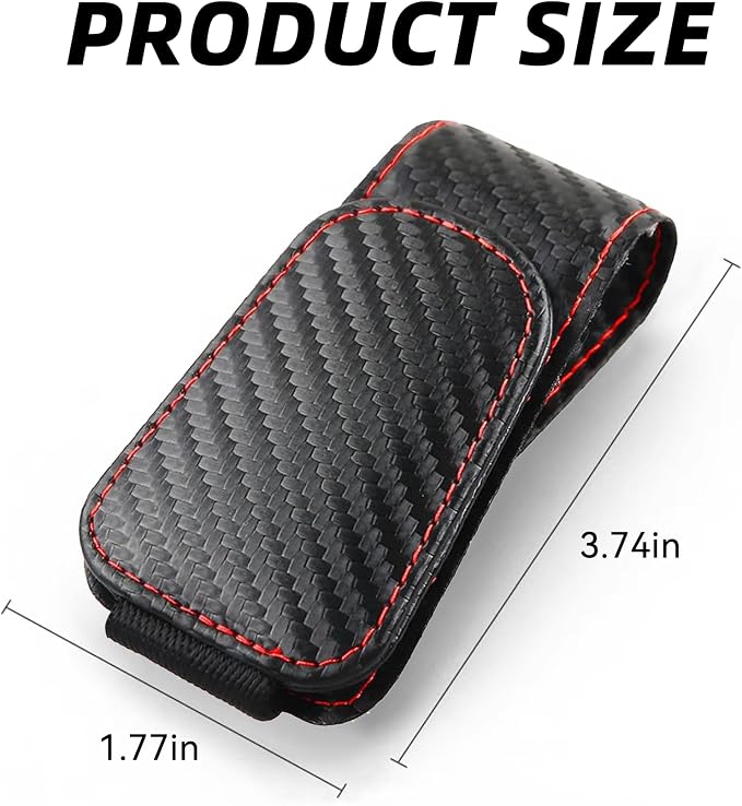 2 Pack Magnetic Leather Car Visor Sunglass Holders, Carbon Fibre | flip-open design, holds eyewear tickets or cards, tool-free mounting, fits most cars and trucks, car interior accessories - Image 2