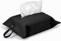 kakaforsa Cloth Tissue Cover, Toilet Paper Holder, Hang Paper Towel Holder for Car Home Office Desk Travel, Cotton Face Tissues Holder, Ebony Black by Aosbos