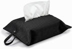 kakaforsa Cloth Tissue Cover, Toilet Paper Holder, Hang Paper Towel Holder for Car Home Office Desk Travel, Cotton Face Tissues Holder, Ebony Black by Aosbos
