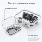 Clear Hard Shell Organizer Cases, 3 Pack with Handle | Durable PET shell with water-resistant, scratch-resistant surface for travel, toiletries, electronics and toys - Image 5