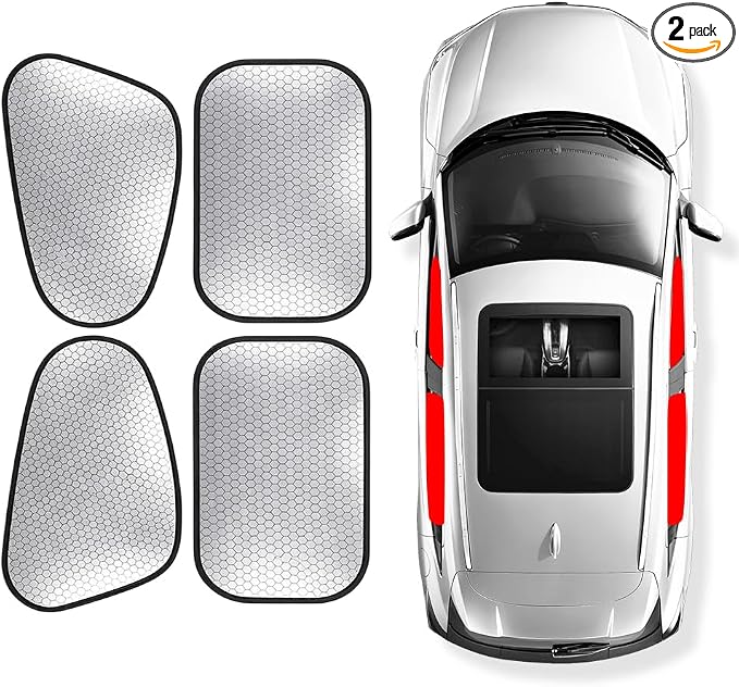 Car Side Window Sunshade, Static Cling Blackout Privacy, Universal Fit | Tool-Free Static Cling Install in Seconds, Thick Blackout Coating Blocks Light & Heat, Full Privacy for Camping & Travel, Fit by Unknown