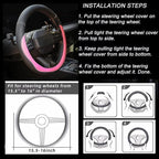 Microfiber Leather Steering Wheel Cover Large-Size for F150 F250 F350 Ram 4Runner Tacoma Tundra Range Rover Model S X with 15 1/2 inches-16 inches Outer Diameter Pink - Image 7