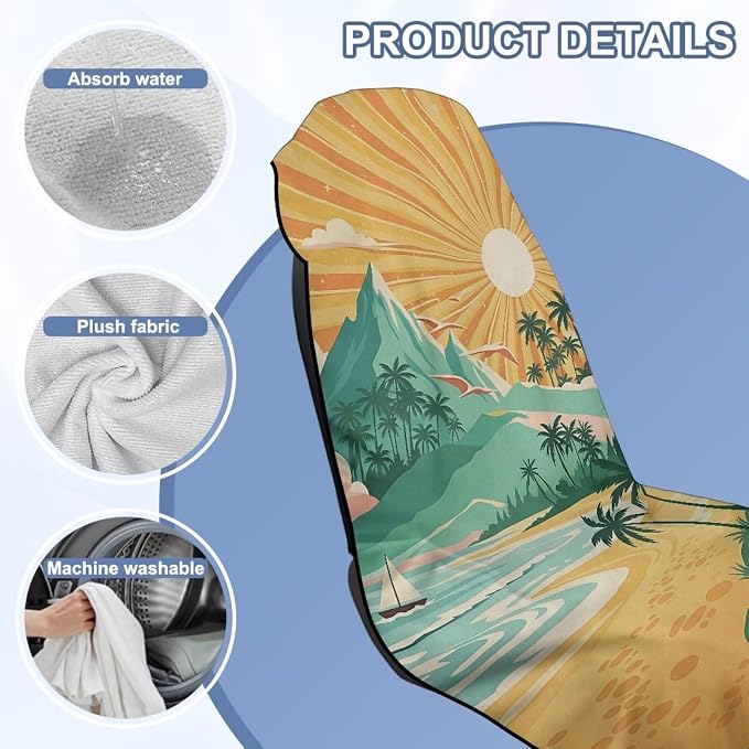 Mountain Car Towel Seat Cover 1 Piece Breathable Car Seat Cover Protector with Storage Bag Cars Accessories Easy to Installation for Trucks, SUVs, Sedans - Image 6