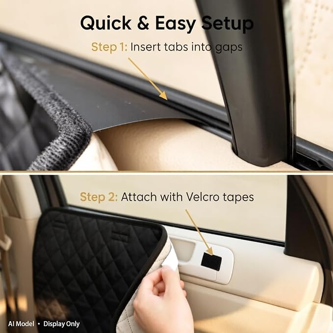 2 Pack Dog Car Door Protector, Scratch Guard for Cars & Compact SUVs | Thick, rugged Oxford fabric. Waterproof & scratch-resistant. Tool-free install, easy wipe-clean & machine washable - Image 7