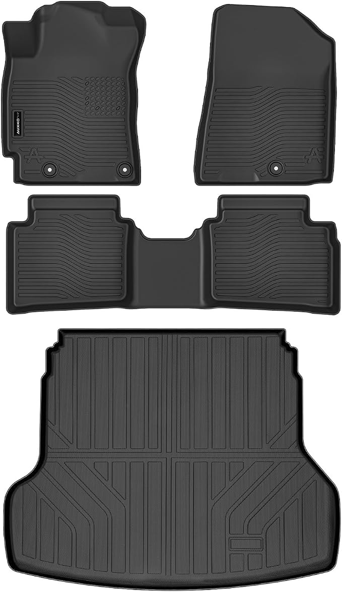 AUXKO All Weather Floor Mats Cargo Mat for Kia Forte Sedan 2019-2024 | High Wall,All-Weather,All Season,Odorless,Anti Slip,Rain&Salt Resistant,TPE Material,Black,Accessories,Pet Friendly - Image 2