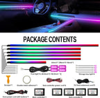 Dreamcolor Acrylic Interior Car LED Strip Light with Wireless APP Control, RGB 14-in-1 Ambient Lighting Kit with Music Sync, Dynamic Color Chasing Neon Light Kits for Car Interior - Image 4