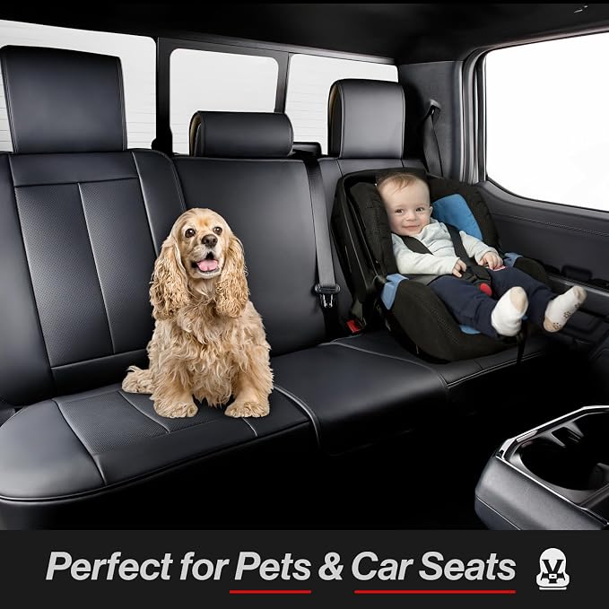 Coverland Premium Car Seat Covers Full Set Waterproof Interior Protector | Airbag Compatible Non-Slip Seat Cover for Q8, GV70, Sportage, Crosstrek, Outback, Tucson [Full set Black-Size Chart X55] - Image 8