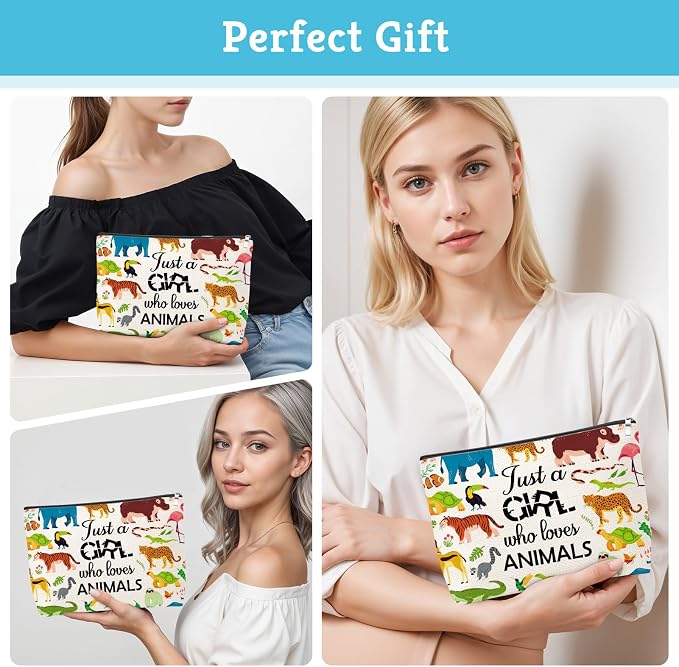 Animal Lovers Gifts for Women Makeup Bag Wildlife Animals Themed Gifts Ideas Birthday Graduation Gift for Her Animals Lover Daughter Sister Women Friends Travel Pouch Cosmetic Bag with Zipper - Image 6