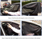 Aokway Car Side Window Sunshades, Driver Car Window Screen Mesh, Universal Fit for Camping and UV Protection (Black, Front Side 2pcs) - Image 6