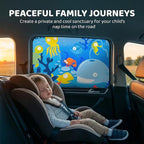 Magnetic Car Window Shade for Baby, Cartoon Pattern Automotive Side Window Blackout Curtain, Vehicle Sun Shade UV Privacy Protection Heat Blocking Cover, Universal Fit (Undersea) - Image 4