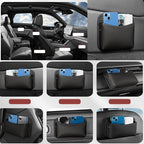 Universal Car Side Pocket Organizer for Car Seat, PU Leather Car Pocket Pouch, Door, Window, Console, Keys Cards Cell Phone Sunglasses Holder for Car, Multifunctional Car Organizer Accessories. - Image 8