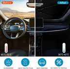 Wooden Board White Old Style Car Windshield Sun Shade Foldable Umbrella Auto Sunshade for Car Truck SUV-Blocks Sun Visor Protector-Keeps Your Vehicle Cool - Image 4