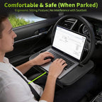 2-in-1 Steering Wheel Tray & Seat Gap Organizer | Portable Steering Wheel Desk with Cup Holder & Pad Slot, Car Food Desk for Laptop, Working, Eating, Multipurpose Accessories - Image 7