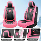 Fit Rogue Car Seat Covers Compatible with Nissan Rogue 2014-2026 - Premium Leather Waterproof Breathable，All-Weather Seat Cushion Protecto & Airbag Compatible （2 Front Seat, Pink & Black - Image 2