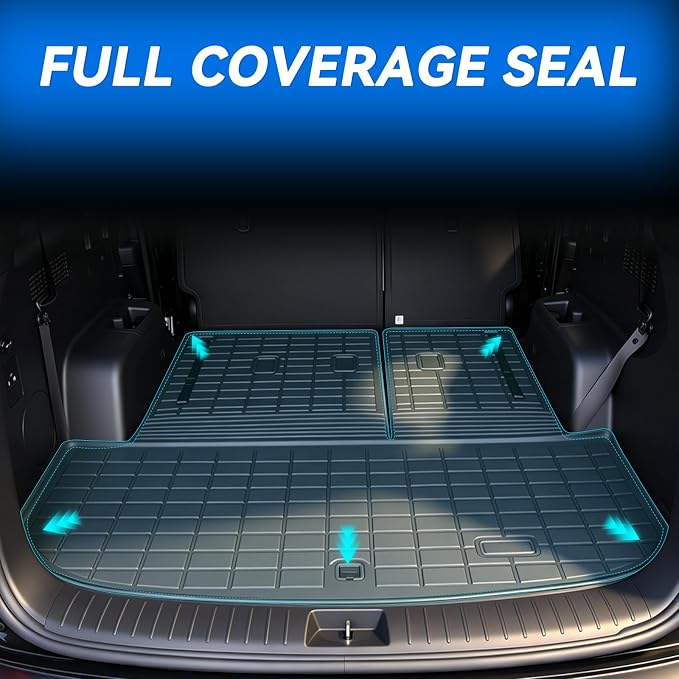 GYGY Cargo Mat Trunk Liner with Backrest Mats, Fit for 2020-2025 Hyundai Palisade, All Weather Waterproof TPE Rear Cargo Tray - Image 2