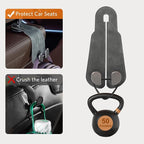 CoBak Purse Hook for Car - Universal Premium Stitched Leather and Aluminum-Magnesium Alloy Double Car Seat Back Storage Hook for Purses, Handbags, Bags (4 Pack),Gray - Image 5