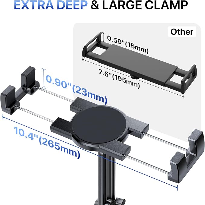miracase Cup Holder Tablet Mount for Car, [2025 Latest Upgraded] Adjustable Long Neck Car Tablet Holder Friendly Compatible with iPad, Pro, Air, Mini Samsung Galaxy Tab, All 6.1-12.9" Tab - Image 3