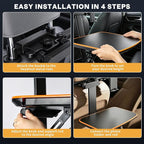 Large Car Tray Table for Back Seat with Adjustable Height | Foldable Car Desk for Laptop , Hidden Cup Holder & Phone Holder, Heavy Duty Travel Food Tray for Eating Working Road Trips - Image 8