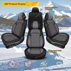 Car Seat Covers for Acura RDX 2008-2026 2027 Full Set Faux Leather | Waterproof Breathable Scratch Resistant 360° Wrap Airbag Compatible Easy Clean (5 Seats,Black & Grey) - Image 7