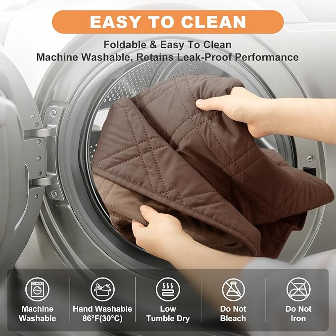 100% Waterproof Washable Dog Blanket, Dark Brown+Taupe, 52"x82" | 7-Layer Reversible Couch Covers for Dogs Met for Sofa Furniture Car Camping - Image 7