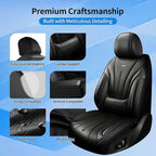 Fit Cherokee Seat Covers Custom Fit for Jeep Cherokee 2014-2026, Full Set | Premium Leather Full Coverage Protectors, Waterproof, Breathable, Scratch Resistant, Easy Wipe, Airbag Compatible, Black - Image 7