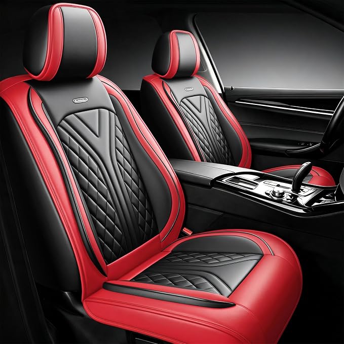 for Subaru Outback 2007-2026 Car Seat Covers, Full Set, Red | Luxury Full Coverage Leather Seat Protectors, Waterproof Breathable, Non-Slip, Easy to Install, Airbag Compatible, All-Season by Unknown