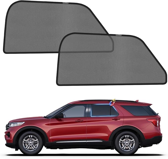 KUST Car Window Shades for 2020-2025 2026 Ford Explorer Accessories, Breathable Mesh Magnetic Window Covers, Rear Back Side Window Sun Shades UV Block Privacy Protection for Baby Camping Napping 2PCS by KUST