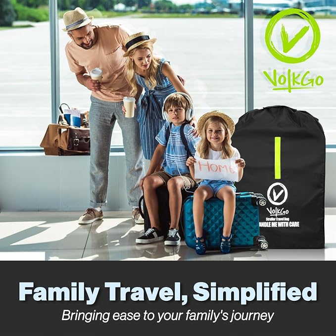 Large Stroller Bag for Airplane, Large Cover for Airtravel, Jogger & Umbrella Stroller Cover for Travel - Fits Wide, Gate Check Bag, Heavy Duty Durable Infant carrier covers for Air Travel - Image 5
