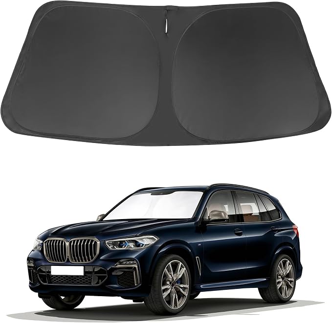 Windshield Sun Shade for 2019-2025 2026 BMW X5 Accessories | Full covered, Foldable & Durable, Block UV Rays, Reduce Heat, Easy to install, Keep Car Cooler by LHFLIVE