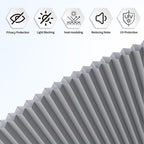 Myshade Arch Window Shades Half Circle Blackout Cellular Shades Cordless No Drill Blinds for Windows Half Moon Honeycomb Fabric No Tools Room Darkening Shades Easy Install (1PCS Grey 24" W X 12" H) - Image 6