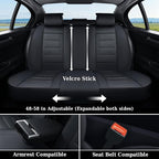 Coverado Car Seat Covers Full Set, Seat Covers for Cars, Car Seat Protector Waterproof, Leather Car Seat Cushion, Universal Interior Covers Seat Protectors for Most Cars Black - Image 5