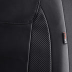 Flying Banner car seat Covers Protects Water Proof Faux Leather Carbon Fiber Front and Rear Bench (Black Black, Full Set - 9PCS) - Image 5
