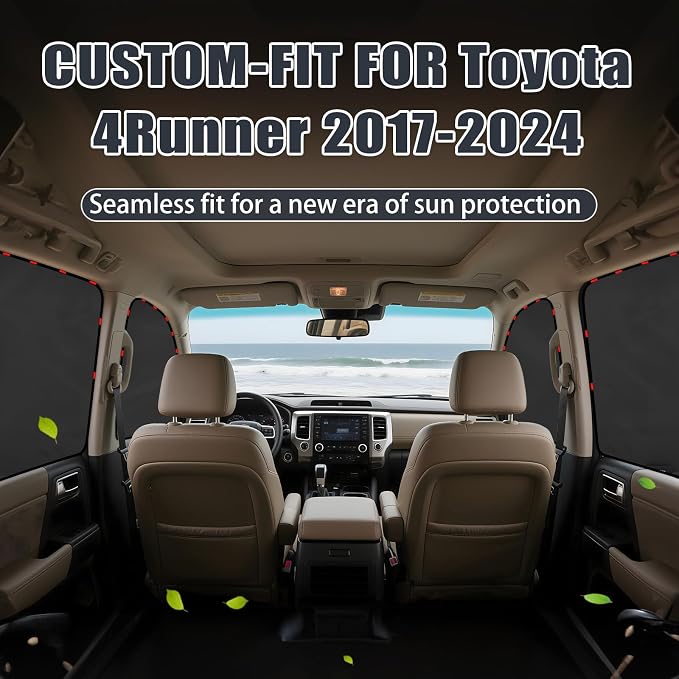 ZATOOTO Car Window Shades for Toyota 4Runner 2017-2024,100% Block Light | 4 Pcs Magnetic Car Window Covers,Privacy Curtains,Side Window Sun Shade for Baby Breastfeeding, Sleeping, Camping - Image 7