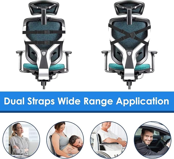 Gel Lumbar Support Pillow for Office Chair Car Gaming Chair Lower Back Pain Relief Back Support, Cooling Memory Foam Cushion for not stand the heat, 3D Mesh Cover Ergonomic Orthopedic Back Rest - Image 3