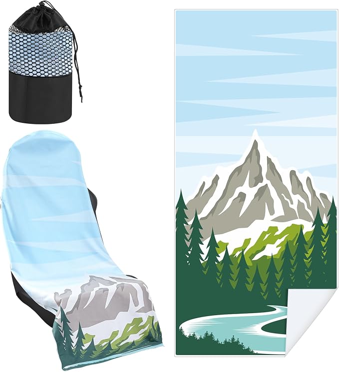 1 Pack Car Seat Towel Cover with Storage Bag, National Park 1 Style | 63 x 32 in Car Towel Seat Cover Non Slip Waterproof, Gym Workout Swimming Running, Machine Washable Sweat Absorbent Protector by Hahafelt