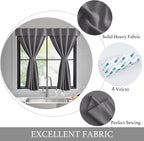 NICETOWN Grey Blackout Curtains 63 Inches Long for Living Room, 1 Piece | Portable Window Shade Self Sticky Adjustable Drapes for Bedroom Thermal Insulated Short Curtains for Cabinet, 52" x 63" - Image 2
